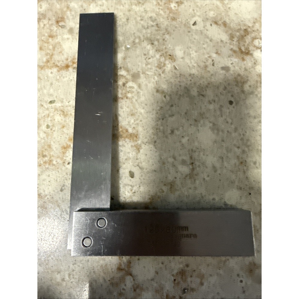 Machinist Square Set 80mm x 125mm Try Square Wide Seat Steel Squares, 1pcs